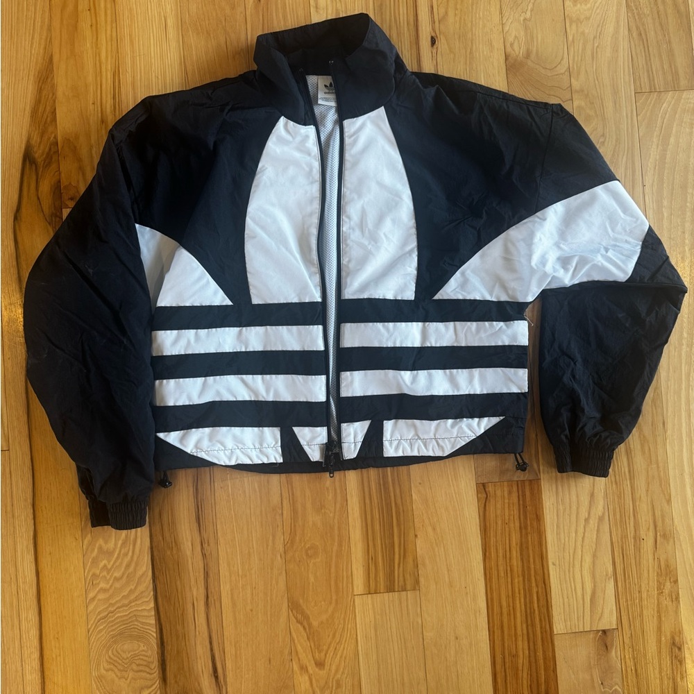 Adidas Black and White cropped Jacket